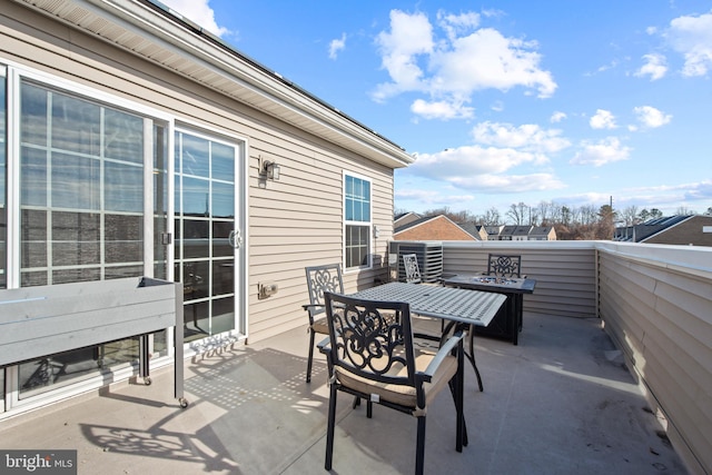 balcony with a patio area