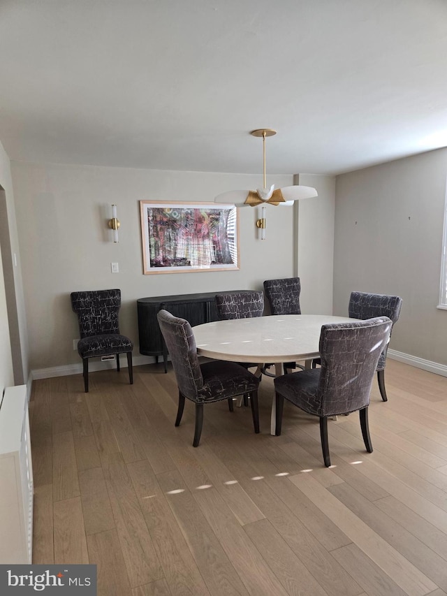 dining area featuring light hardwood / wood-style flooring