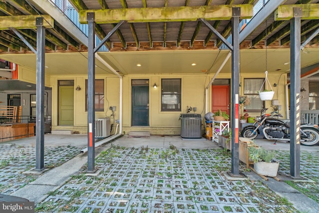 view of patio featuring central air condition unit