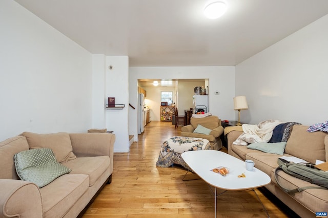 living room featuring light hardwood / wood-style floors