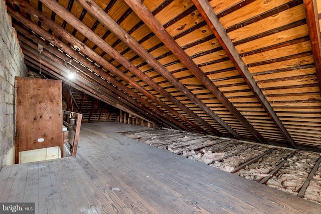 view of attic