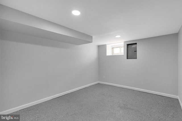 basement with electric panel