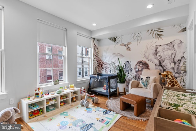 bedroom with hardwood / wood-style floors