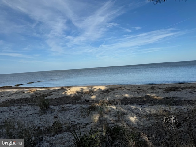 view of water feature featuring a view of the beach