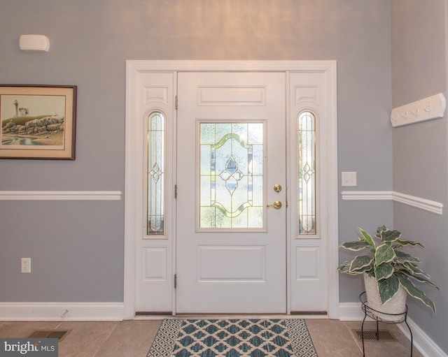 view of tiled foyer