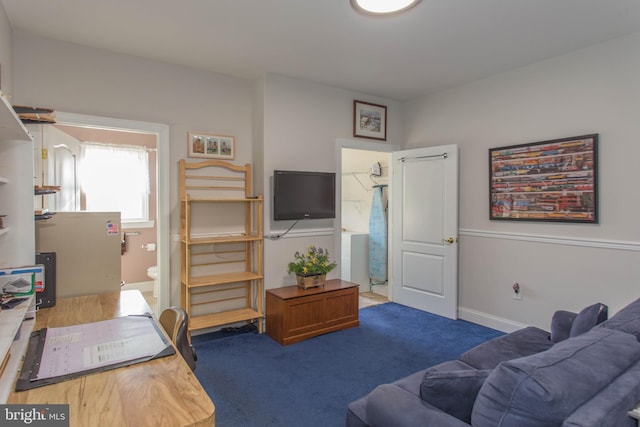 living room with carpet