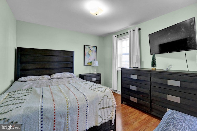 bedroom featuring light hardwood / wood-style flooring