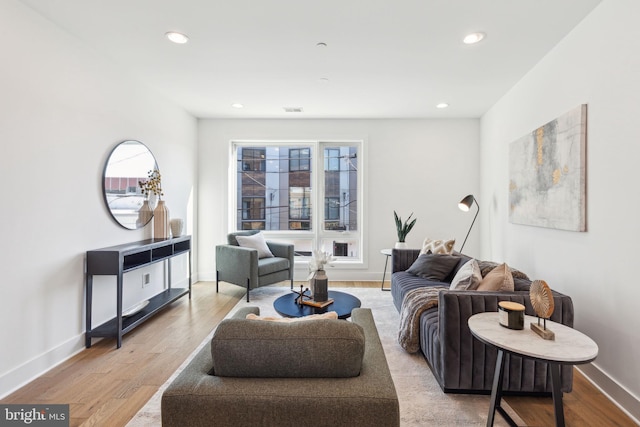 living room featuring light hardwood / wood-style floors