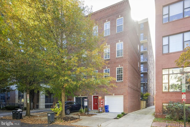 view of property with a garage