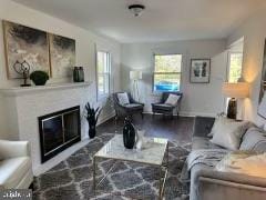 living room featuring hardwood / wood-style flooring