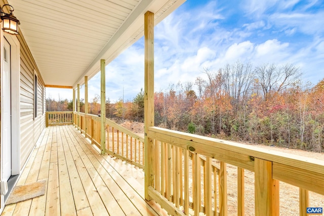 wooden deck with covered porch