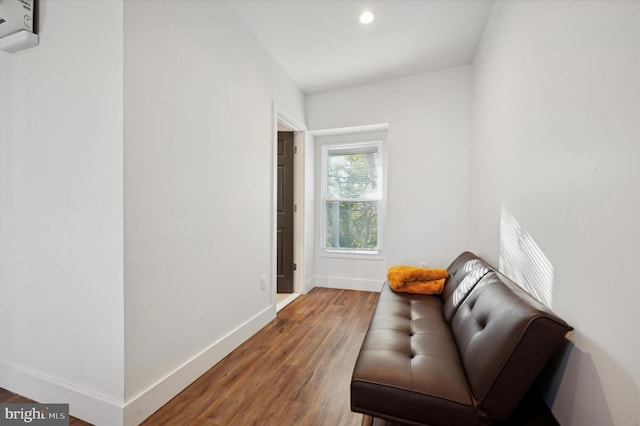 sitting room featuring hardwood / wood-style flooring