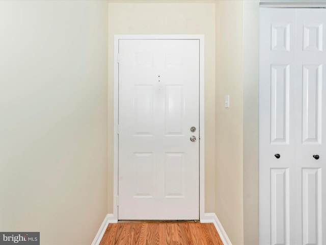 entryway featuring light hardwood / wood-style flooring