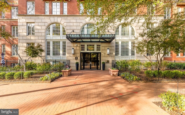 view of exterior entry with french doors