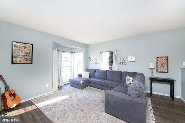 living room featuring hardwood / wood-style flooring