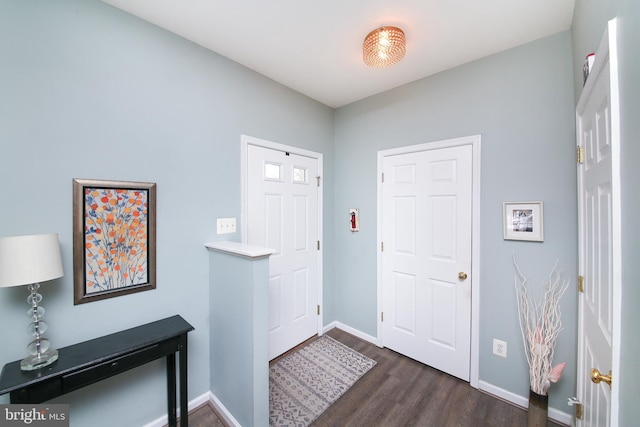 entrance foyer with dark hardwood / wood-style flooring