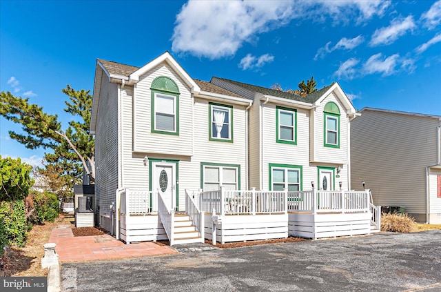 view of front of house with a deck