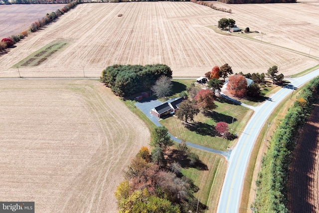 drone / aerial view featuring a rural view