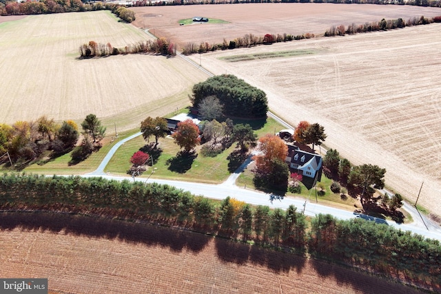 aerial view with a rural view