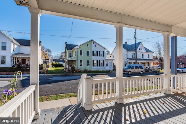 wooden terrace with covered porch