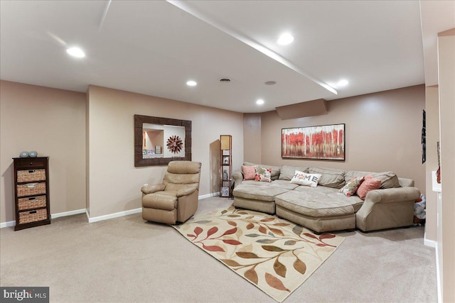 view of carpeted living room