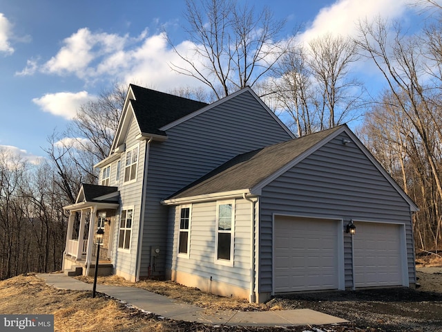 view of home's exterior with a garage