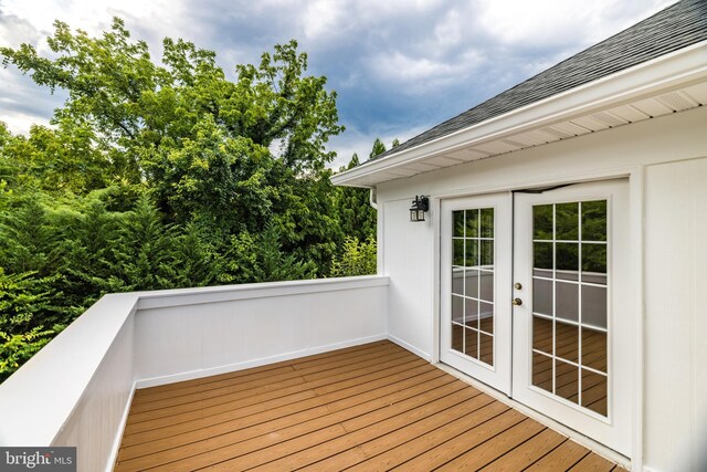 6318 Georgetown Pike, Mclean, VA 22101 - wooden deck featuring french doors