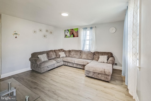 living room featuring hardwood / wood-style flooring