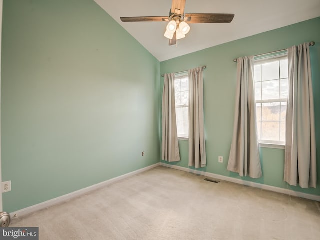 spare room with plenty of natural light, carpet, and visible vents