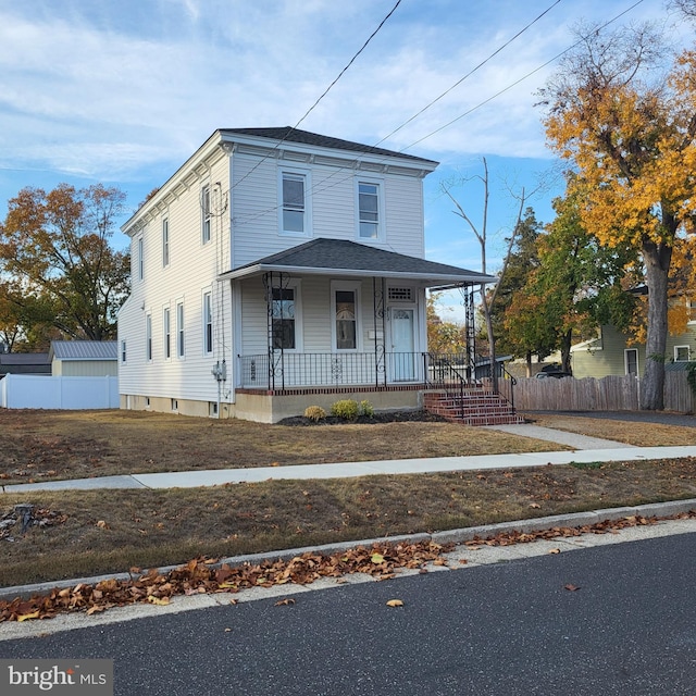 view of front of home with covered porch