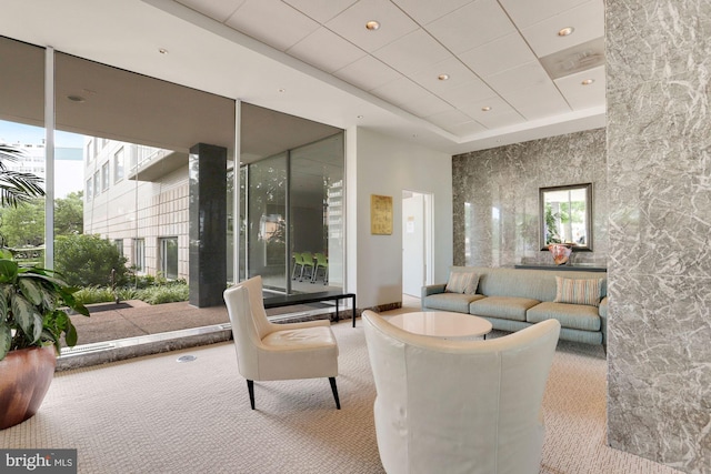 community lobby featuring recessed lighting