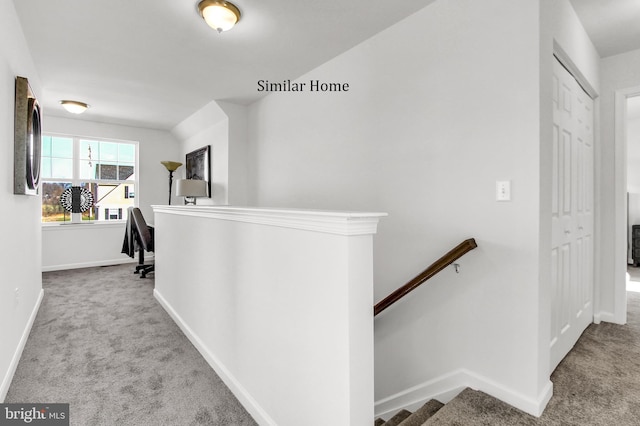 317 Valley View Cir Unit 98, York, PA 17408 - hall featuring an upstairs landing, carpet, and baseboards