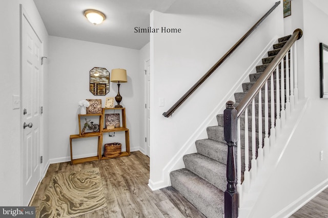 317 Valley View Cir Unit 98, York, PA 17408 - stairs with wood finished floors and baseboards