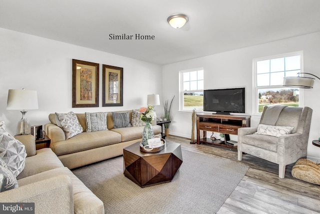 317 Valley View Cir Unit 98, York, PA 17408 - living room with wood finished floors and baseboards