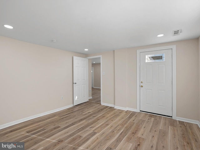 foyer featuring light wood-type flooring