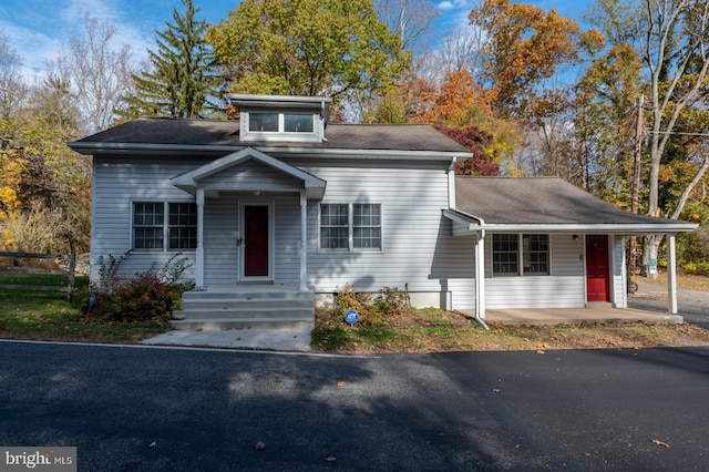 view of front of home featuring covered porch