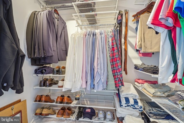 view of walk in closet