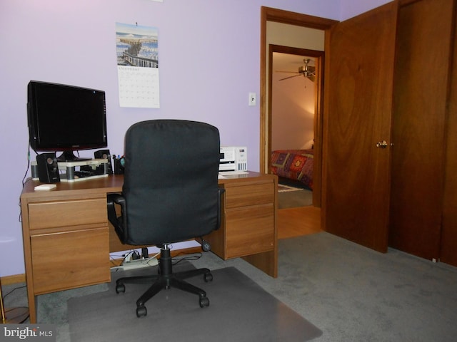 603 Bloomfield Dr, Westampton, NJ 08060 - home office featuring carpet and a ceiling fan