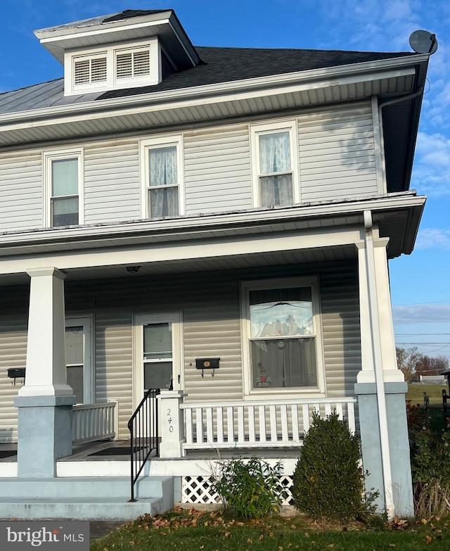 view of front of home with a porch