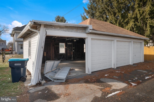 view of garage