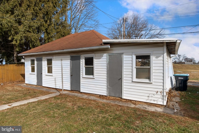 exterior space with a yard