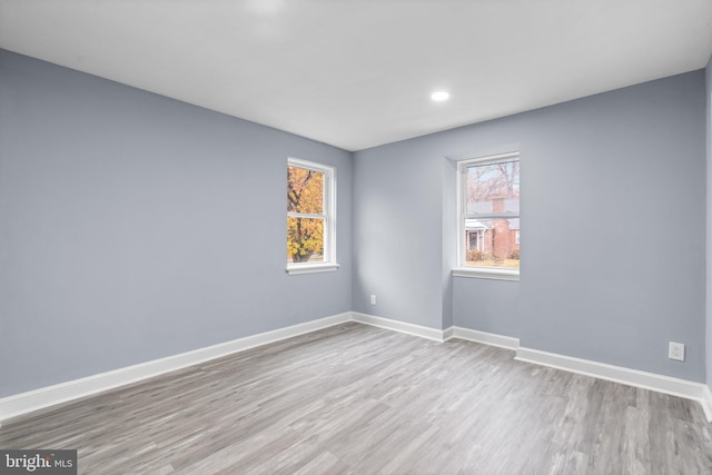 empty room featuring light hardwood / wood-style floors