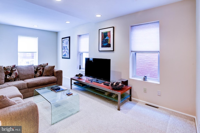 view of carpeted living room