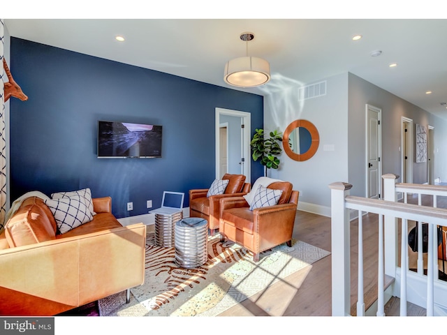 living room featuring hardwood / wood-style flooring