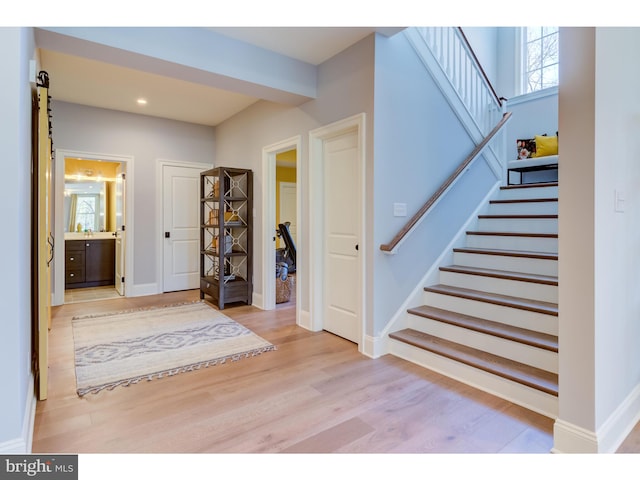 entryway featuring light hardwood / wood-style flooring