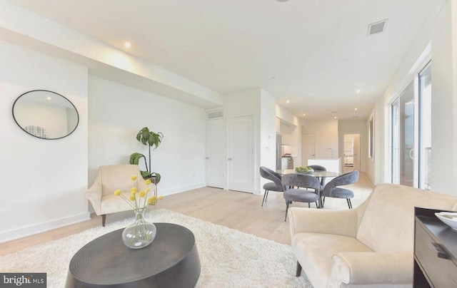 living room featuring light hardwood / wood-style floors