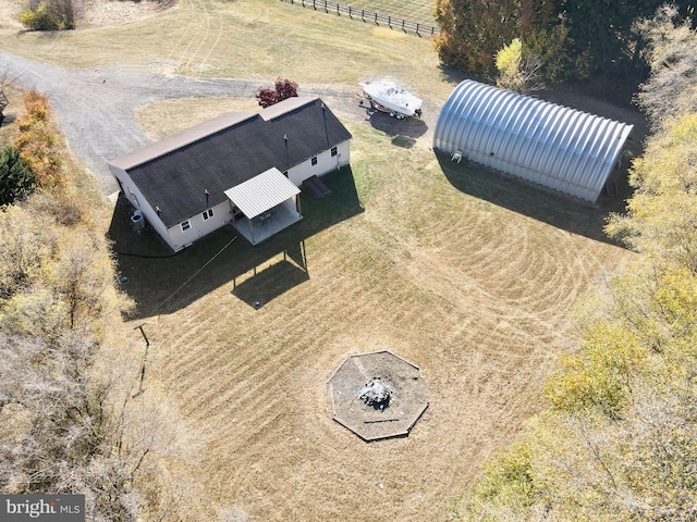 drone / aerial view featuring a rural view