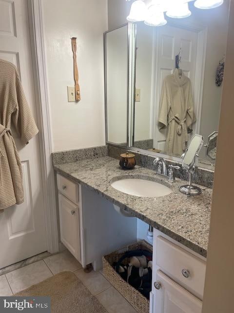 bathroom featuring vanity and tile patterned floors