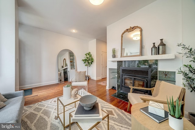 living room featuring hardwood / wood-style floors