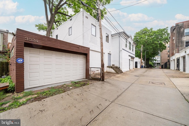 view of home's exterior featuring a garage